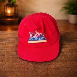 Vintage Winston Winners Red Snapback Hat USA Made